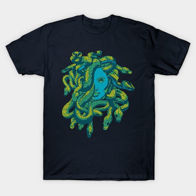 Medusa in Green T-Shirt by polliadesign